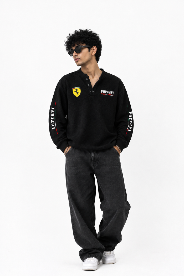 Ferrari Henley Waffle Tshirt