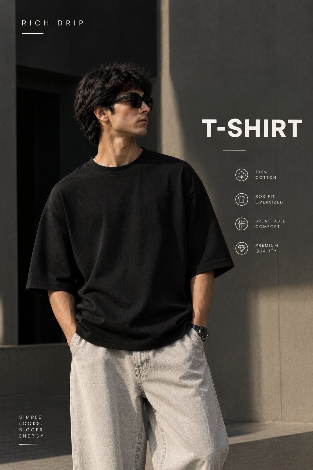 Mustang Racing Oversized T-Shirt – Black – RICH DRIP