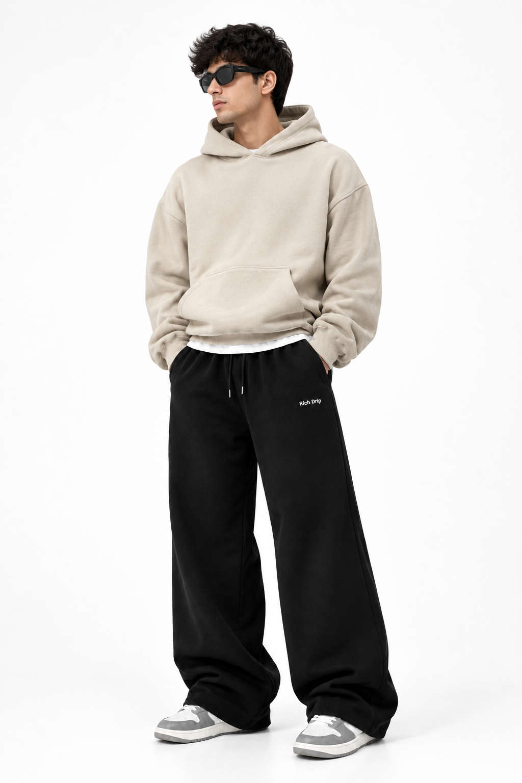 Rich Drip Premium Black Oversized Baggy Joggers