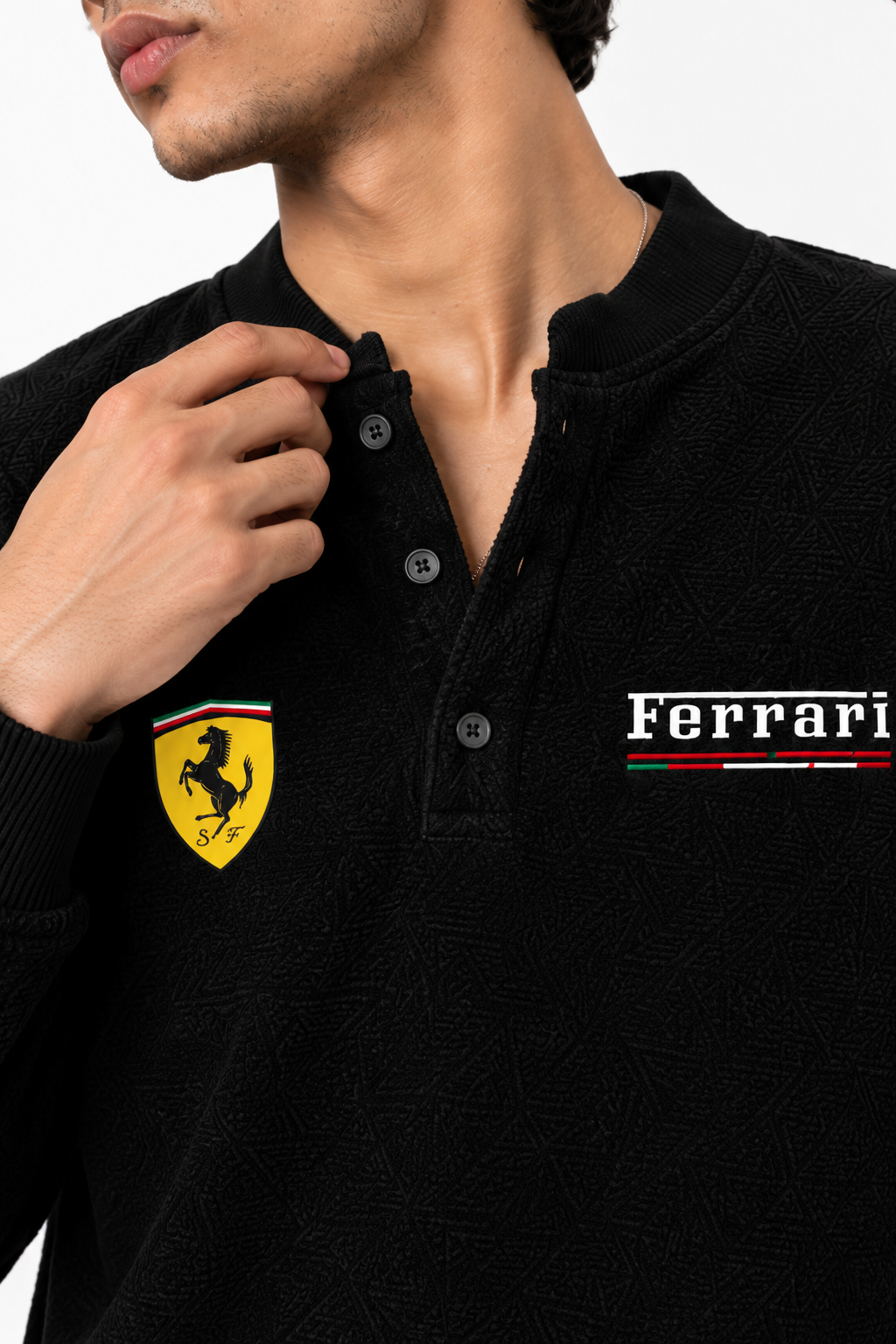 Ferrari Henley Waffle Tshirt