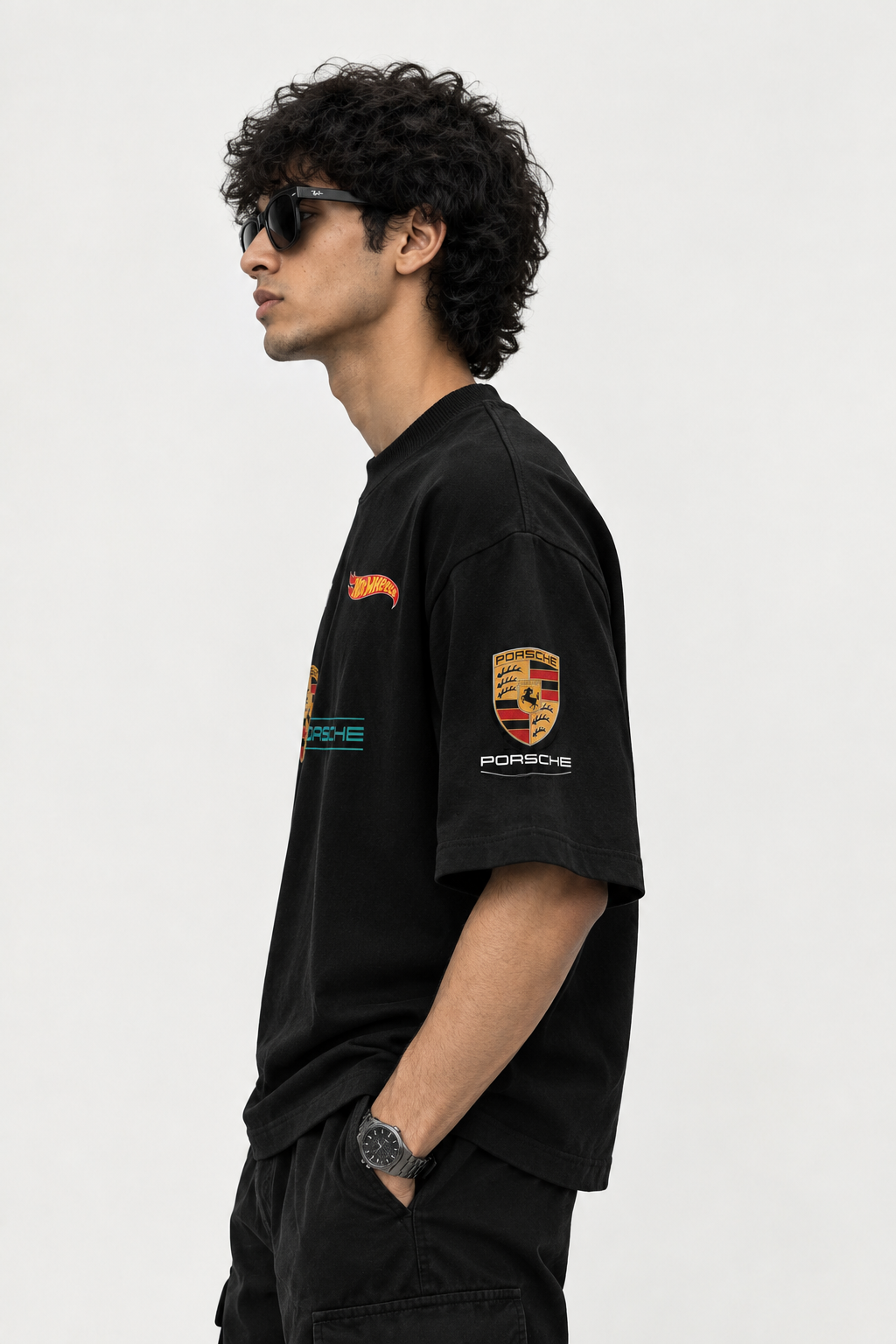 Combo Offer – Porsche 911 Black & White Oversized T-Shirt Set