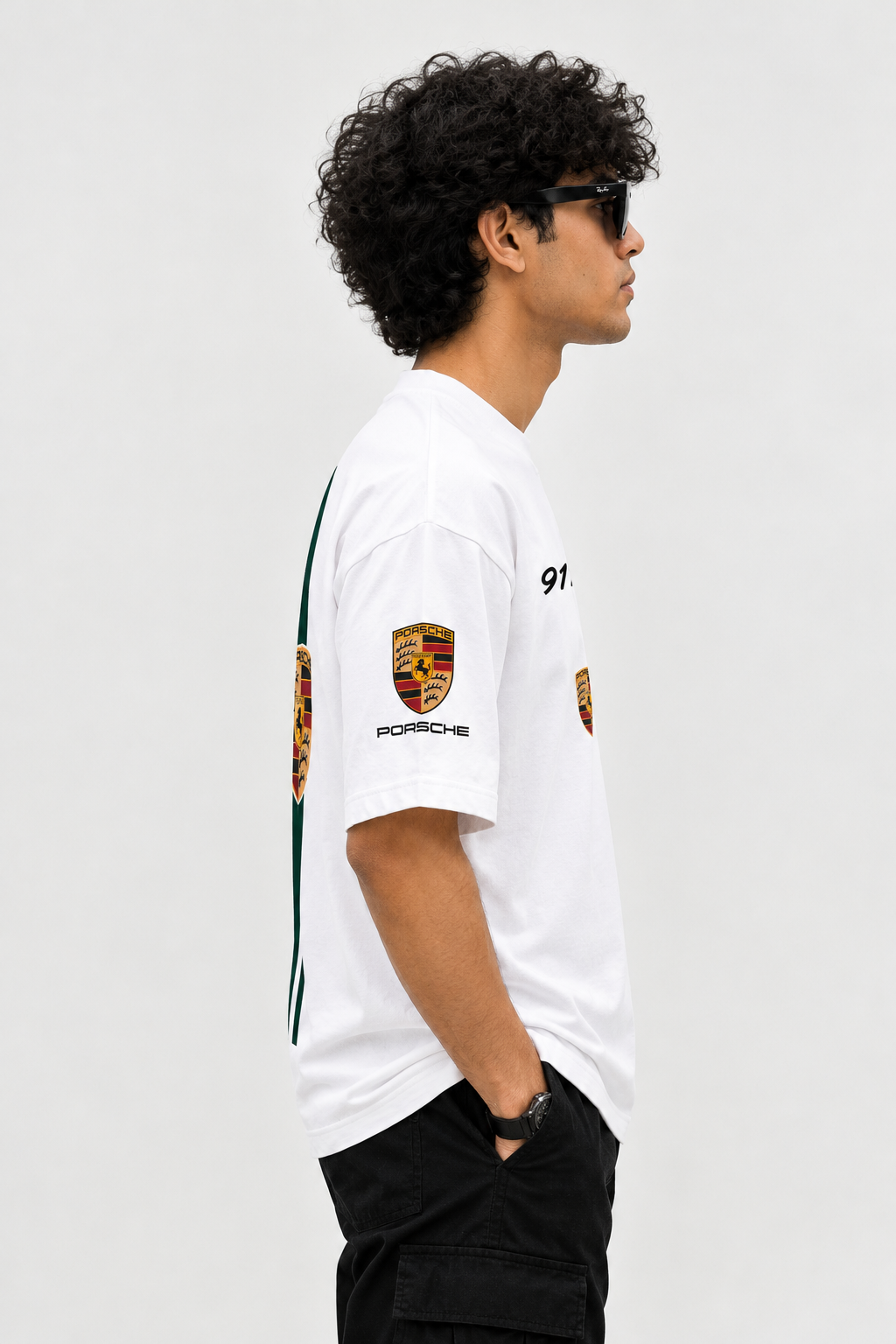 White Porsche Racing Oversized T-Shirt