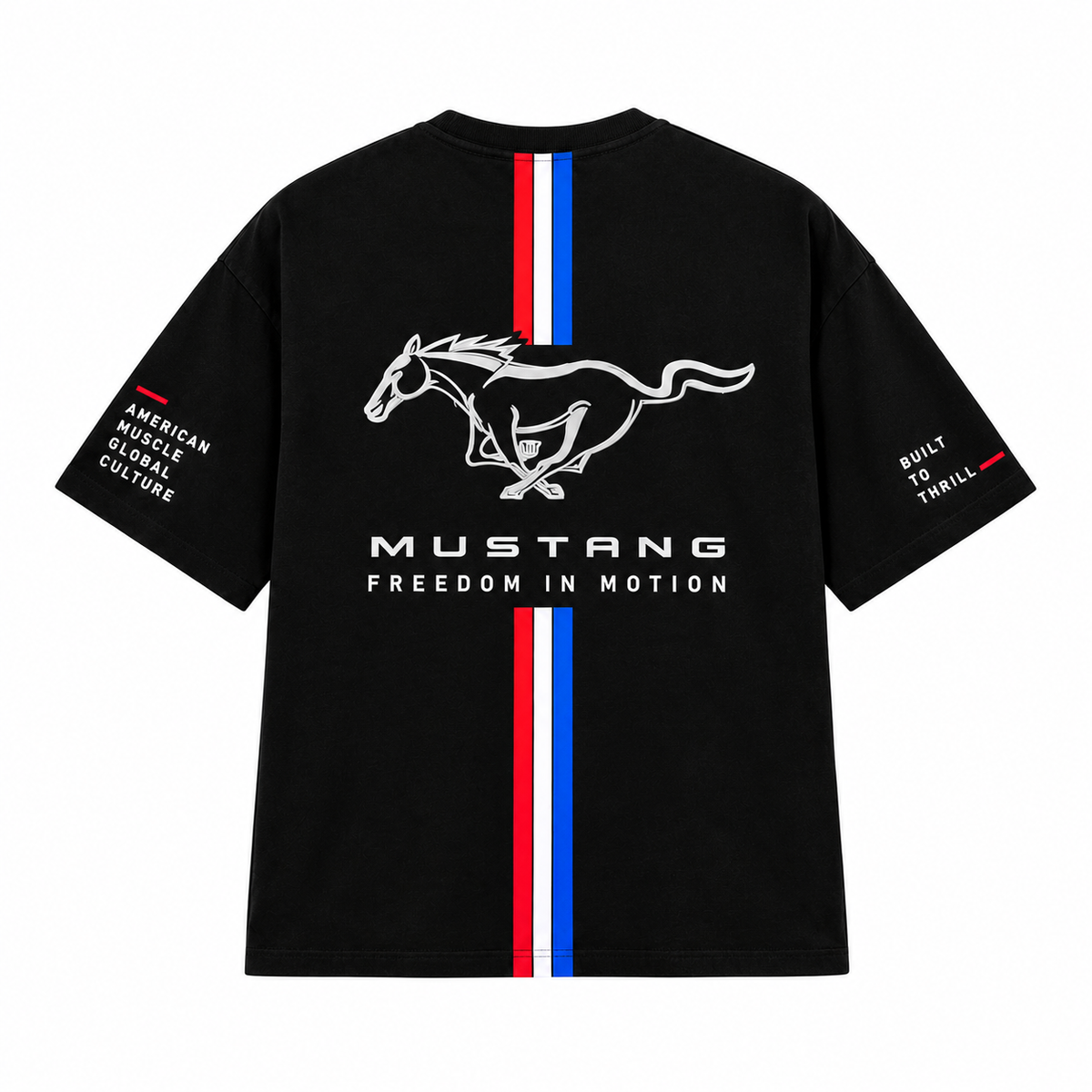 Mustang Racing Oversized T-Shirt – Black