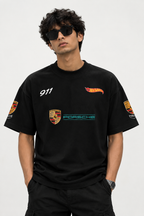 Combo Offer – Porsche 911 Black & White Oversized T-Shirt Set