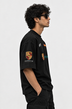 Black Porsche Racing Oversized T-Shirt