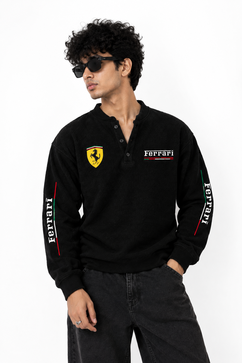 Ferrari Henley Waffle Tshirt