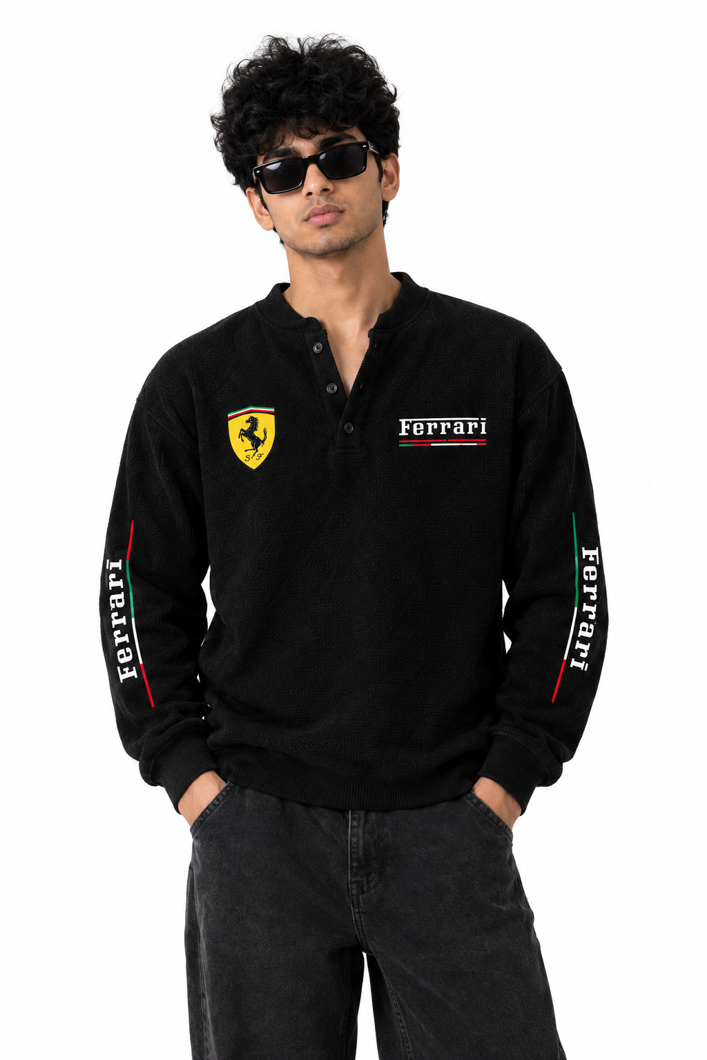 Ferrari Henley Waffle Tshirt