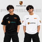 Combo Offer – Porsche 911 Black & White Oversized T-Shirt Set
