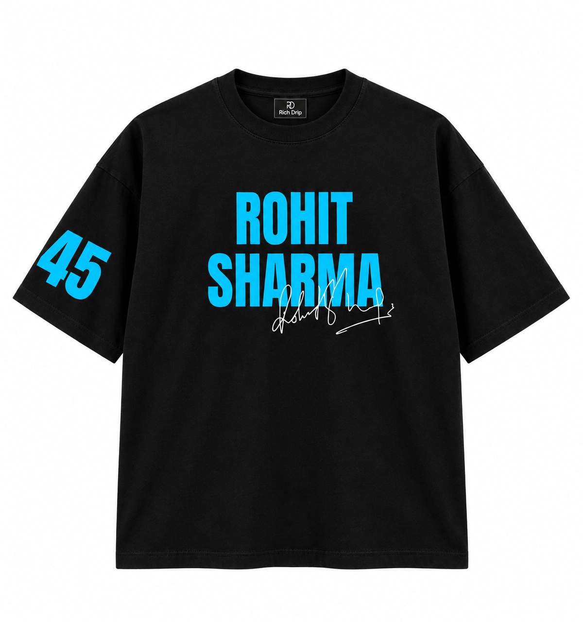 Rohit Sharma Forever Captain Oversized T-Shirt – Black