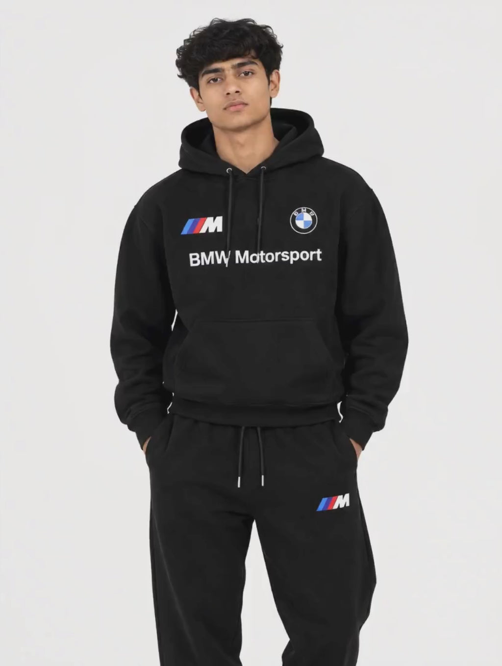 Premium Black BMW Motorsport Hoodie & Jogger Co-Ord Set